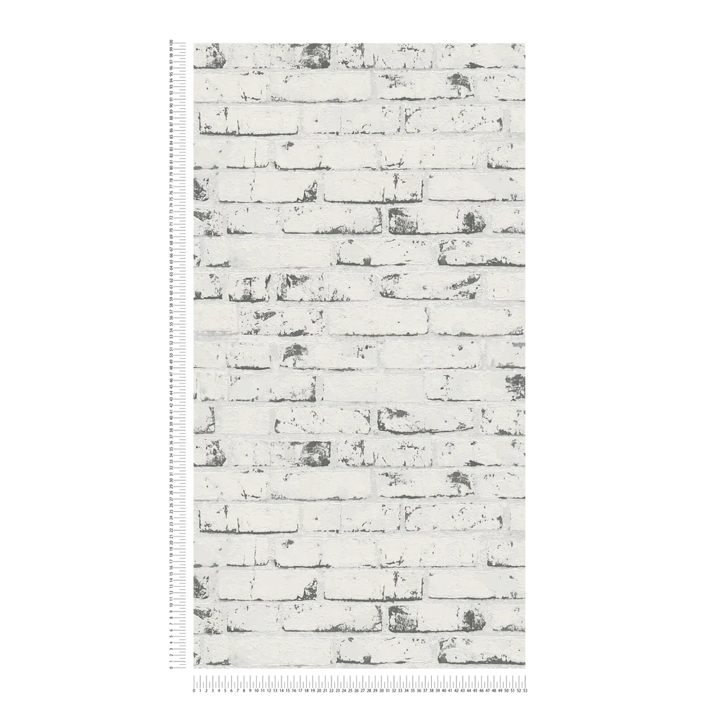 Pelēkas tapetes ar ķieģeļu un akmens imitāciju modernam sienas efektam