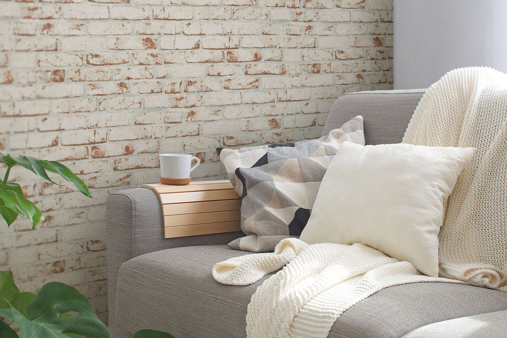 3D ķieģeļu tapetes brūnos toņos industriāla stila sienas dizainam