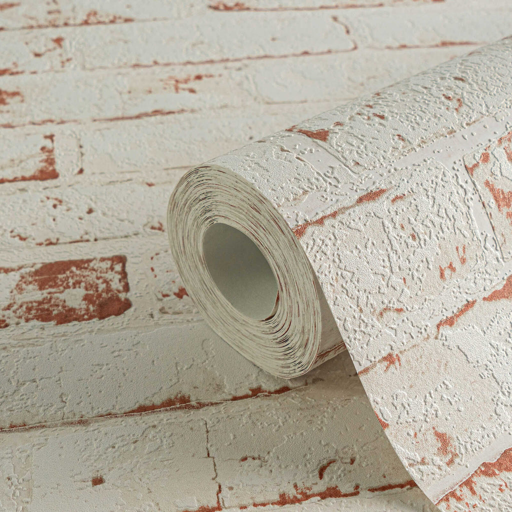 3D ķieģeļu tapetes brūnos toņos industriāla stila sienas dizainam