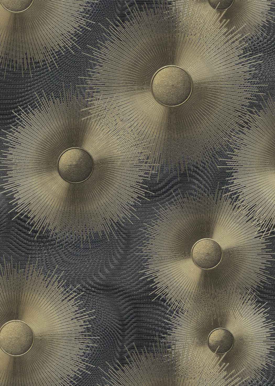 Melnas un zelta tapetes ar izteiksmīgu ģeometrisko dizainu un apļveida motīviem, 3706353, kabinetām - interjers 1