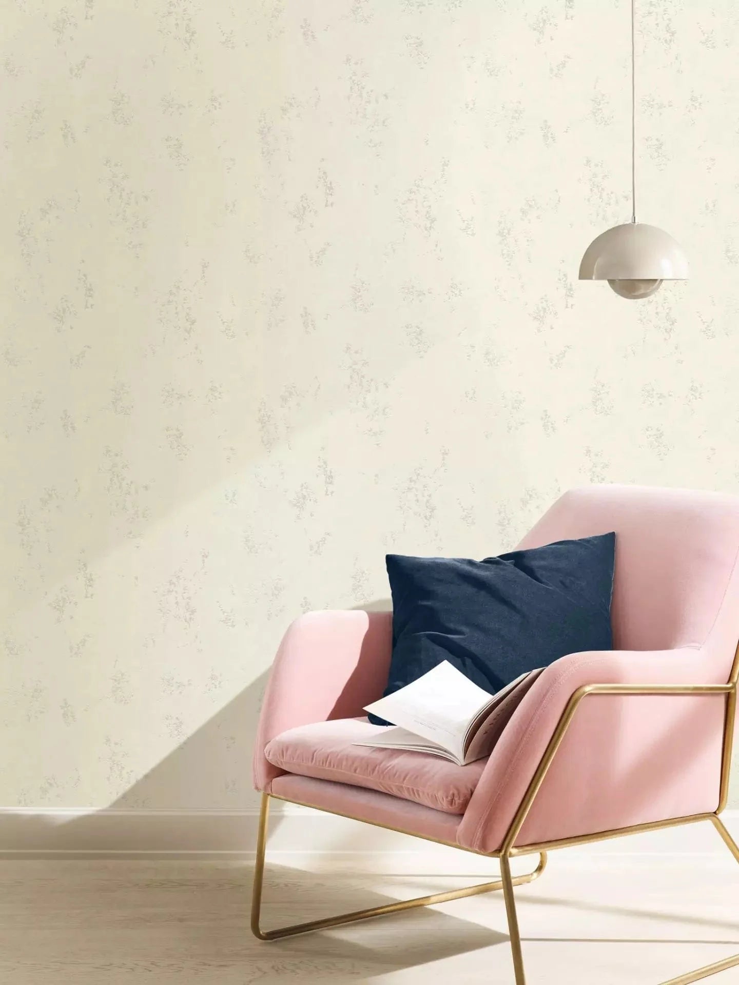 Tapetes ar apmetuma faktūru, baltā tonī ar sudraba akcentiem, 315707, Color Your Life