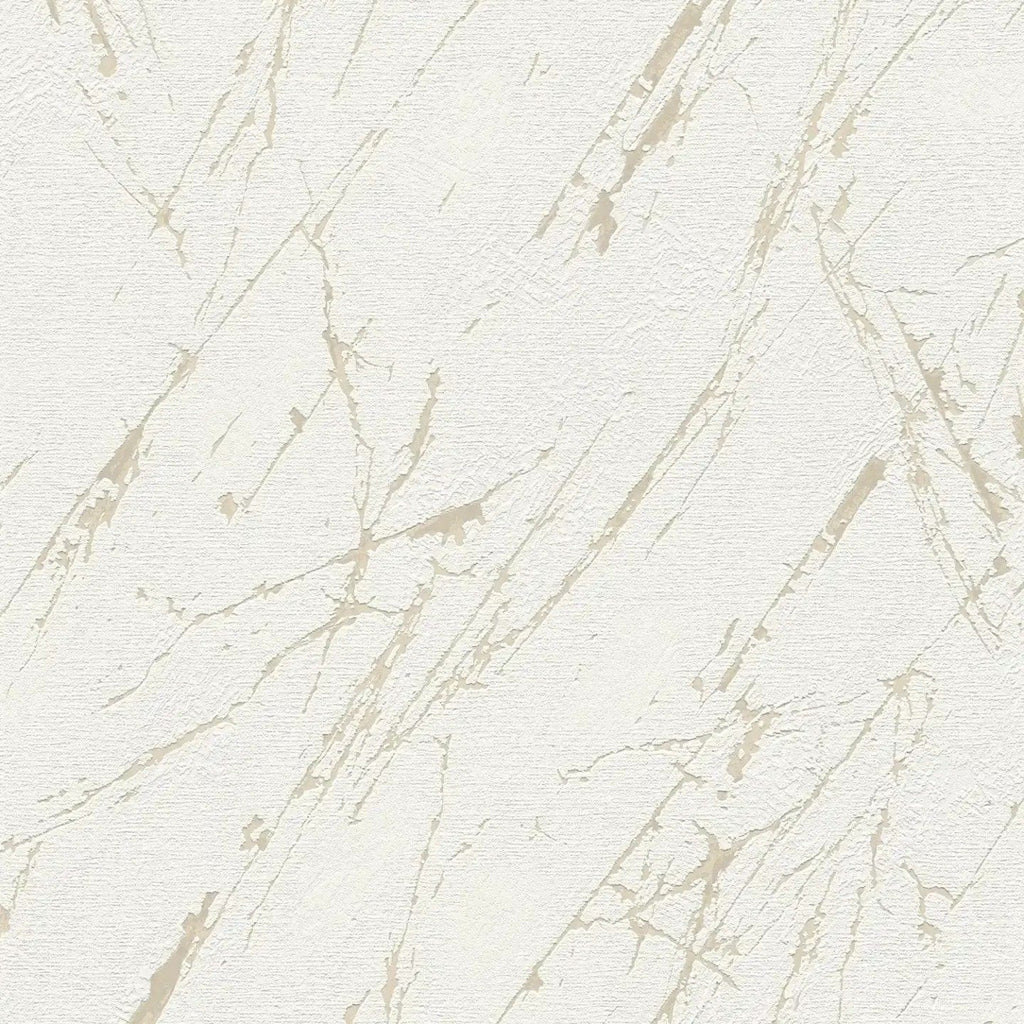 Baltas tapetes ar zeltainu spīdumu klasiskam un greznam interjeram