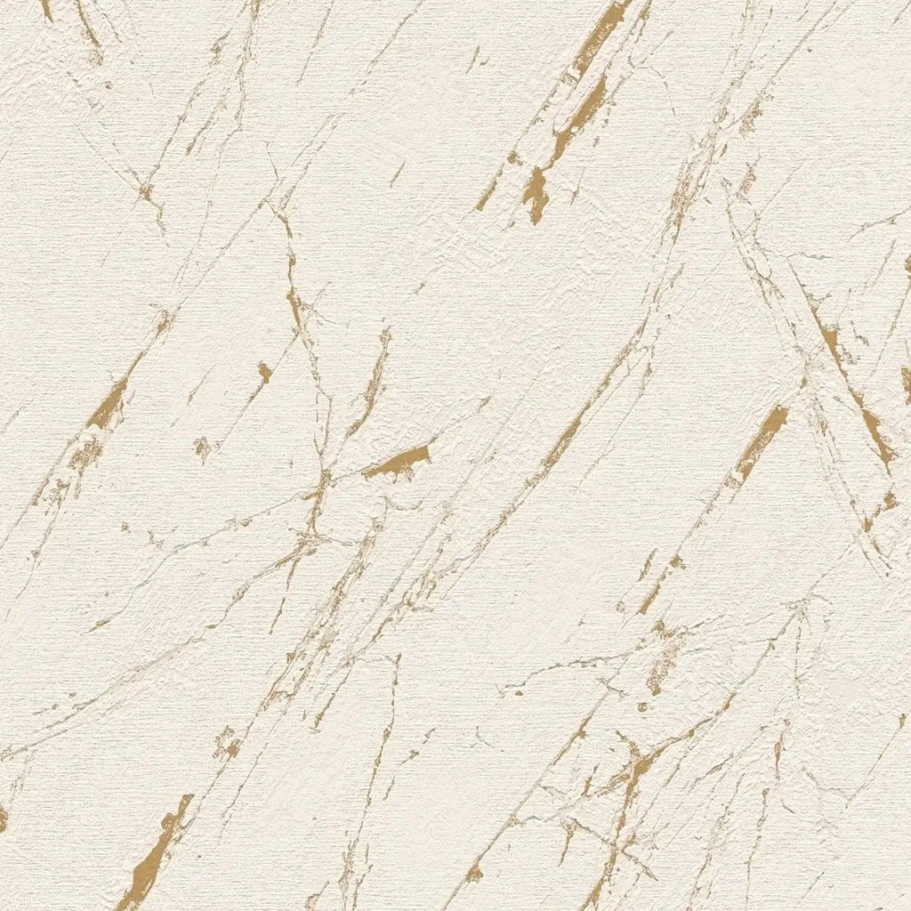 Bēšas tapetes ar zelta efektu modernai klasikas un dizaina kombinācijai