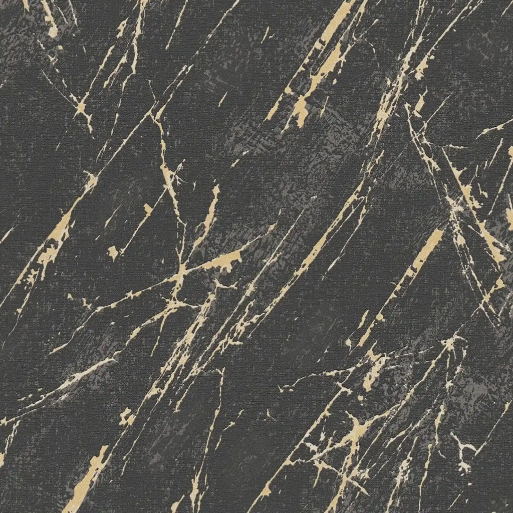 Melnas tapetes ar zelta efektu greznam un luksusa sienas dizainam