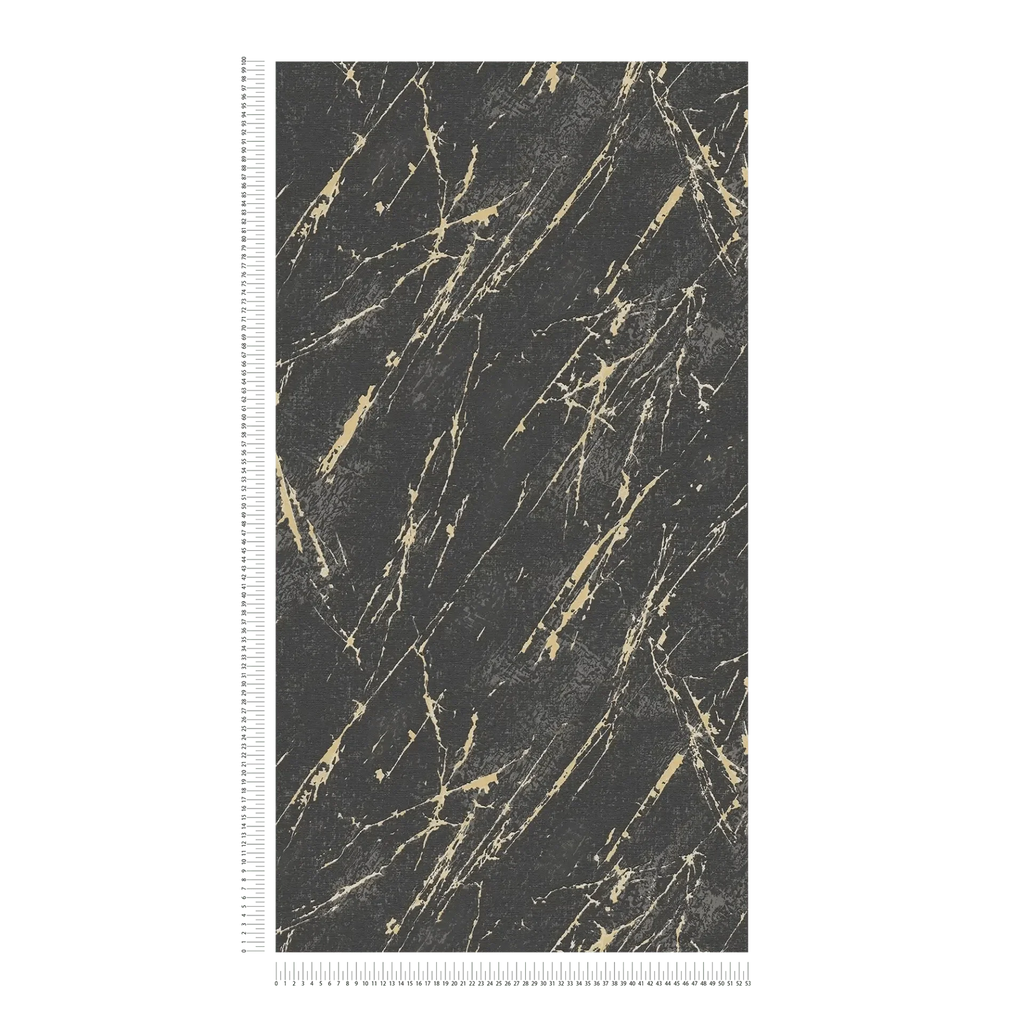 Melnas tapetes ar zelta efektu greznam un luksusa sienas dizainam