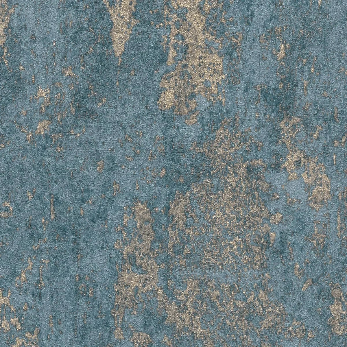 Tumši zilas un zelta tapetes ar apmetuma tekstūru – grezna interjera ideja  