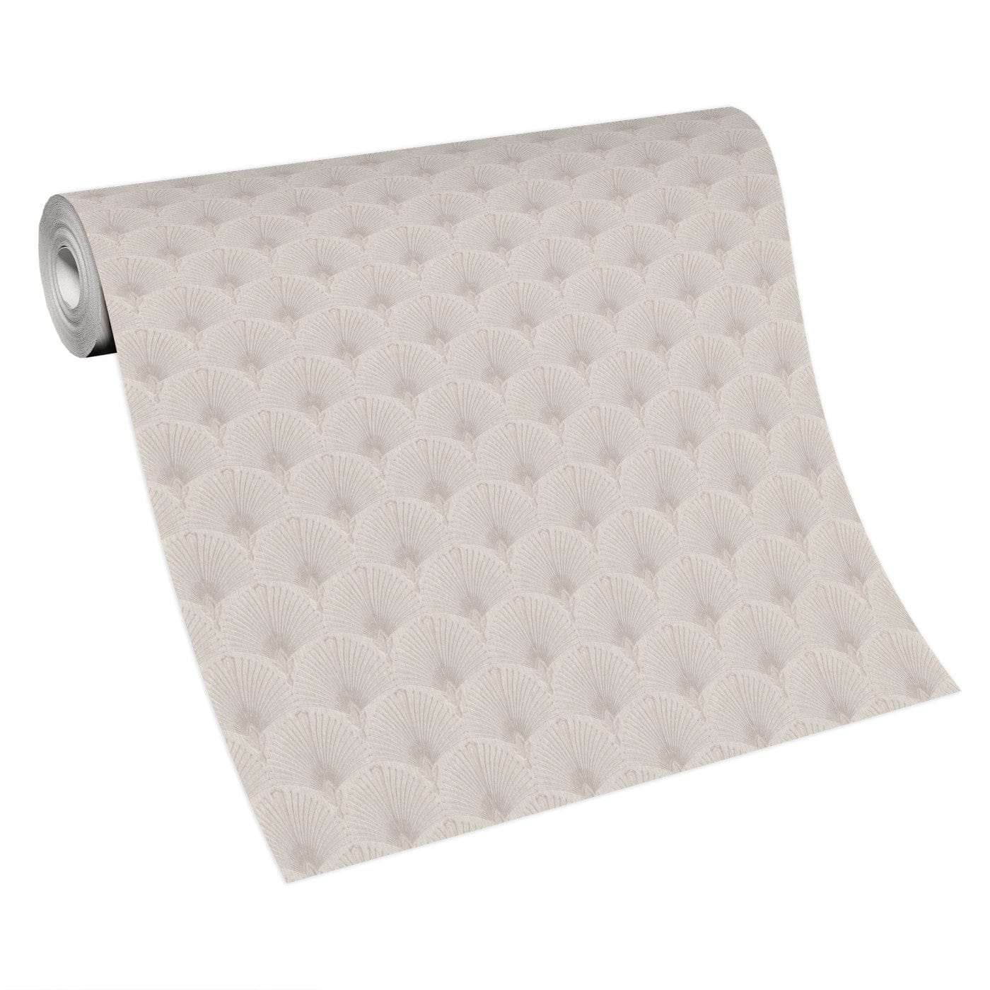 Taupe krāsas tapetes ar pāvu spalvas iedvesmotu Art Deco ornamentu, 3744615, kabinetām - interjers 5