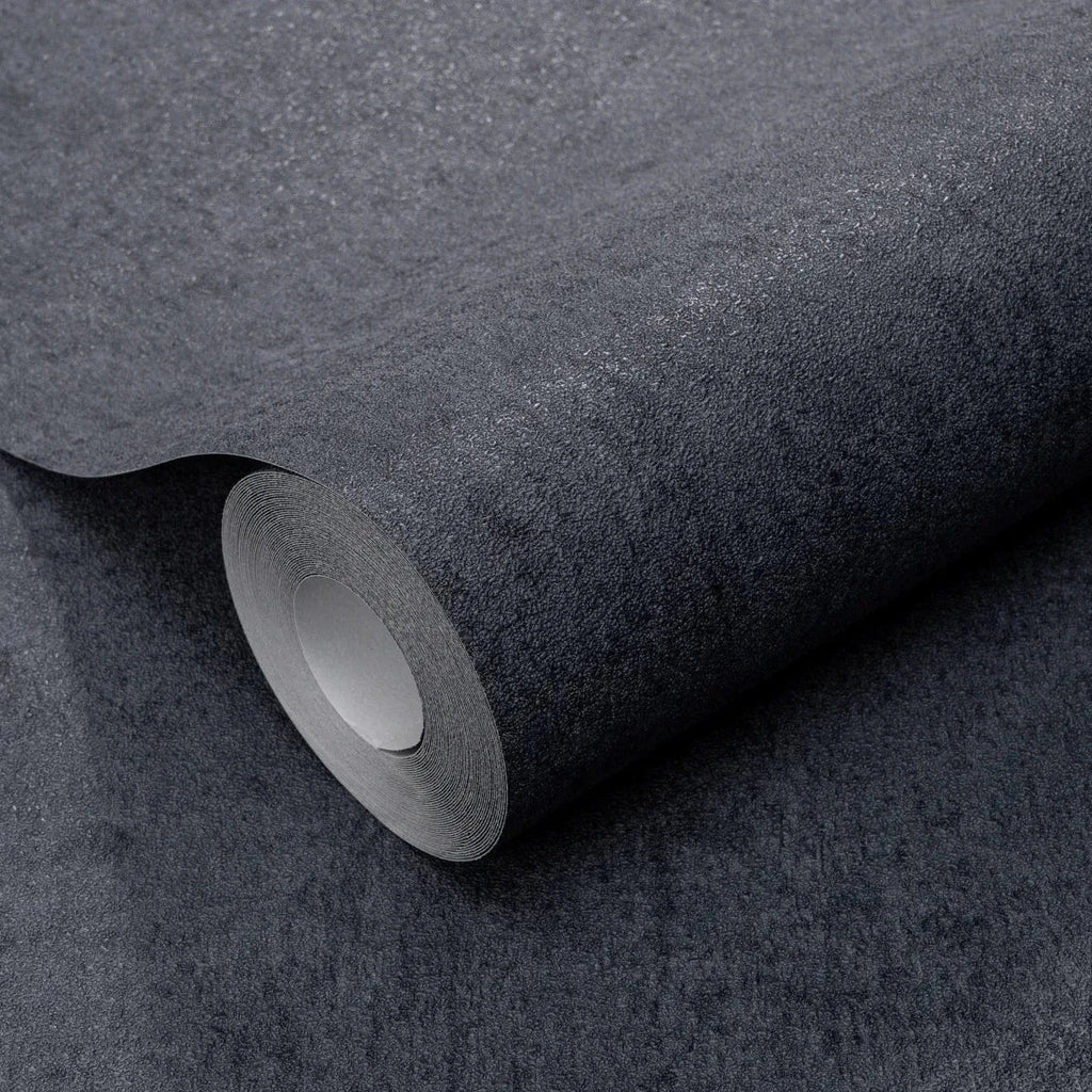 Melnas matētas tapetes ar apmetuma rakstu – eleganta ideja no Erismann  