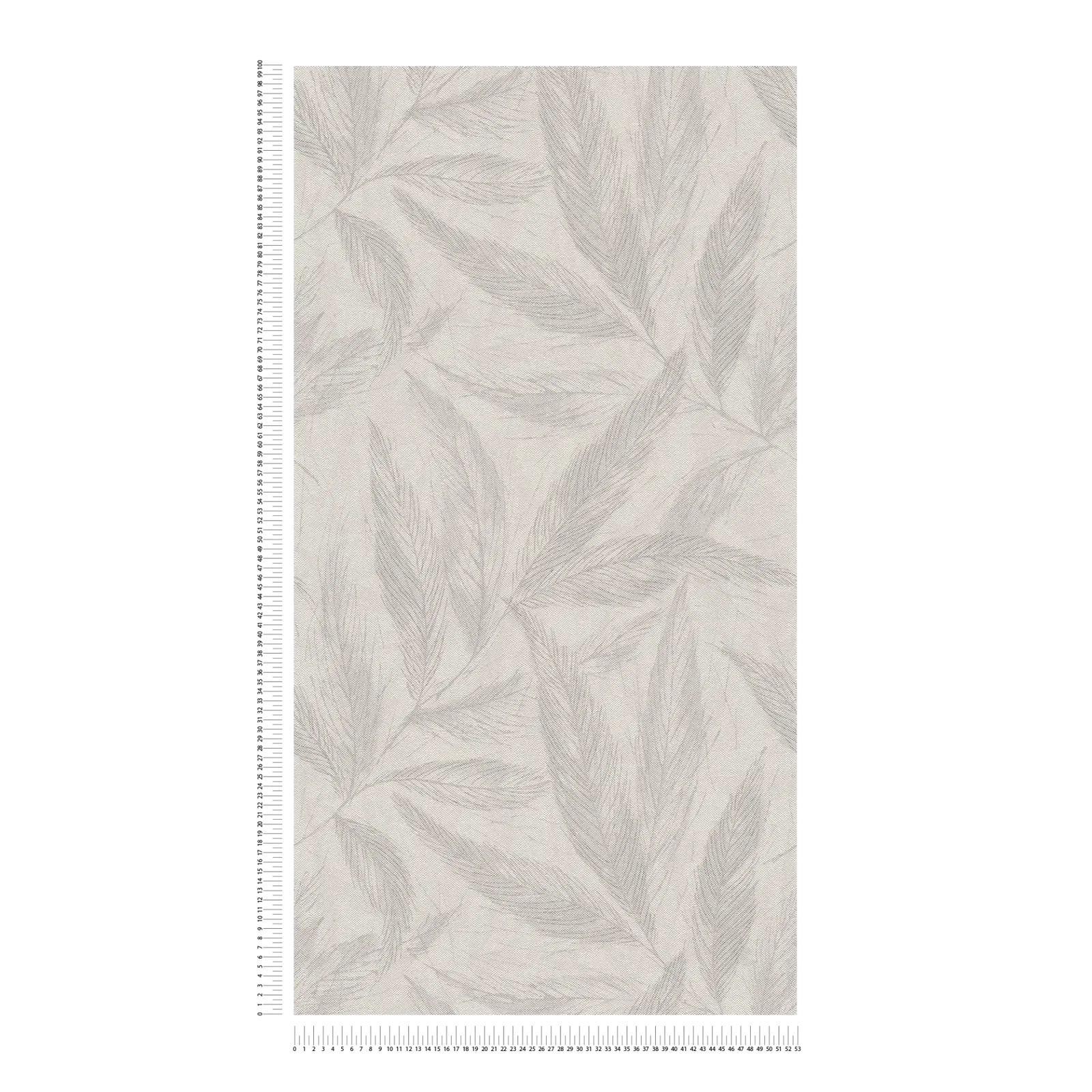 Pelēkas tapetes ar spalvu rakstu un sudraba spīdumu | 3010664