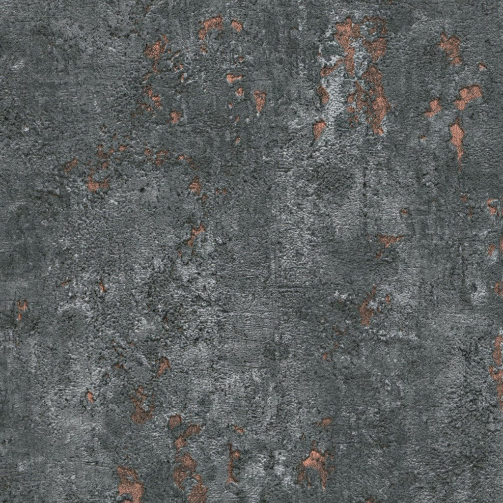 Tapetes melnā krāsā ar unikālu tekstūru, kas atgādina koka mizu un atdzisušu lavu, 3752353, skats interjerā 1