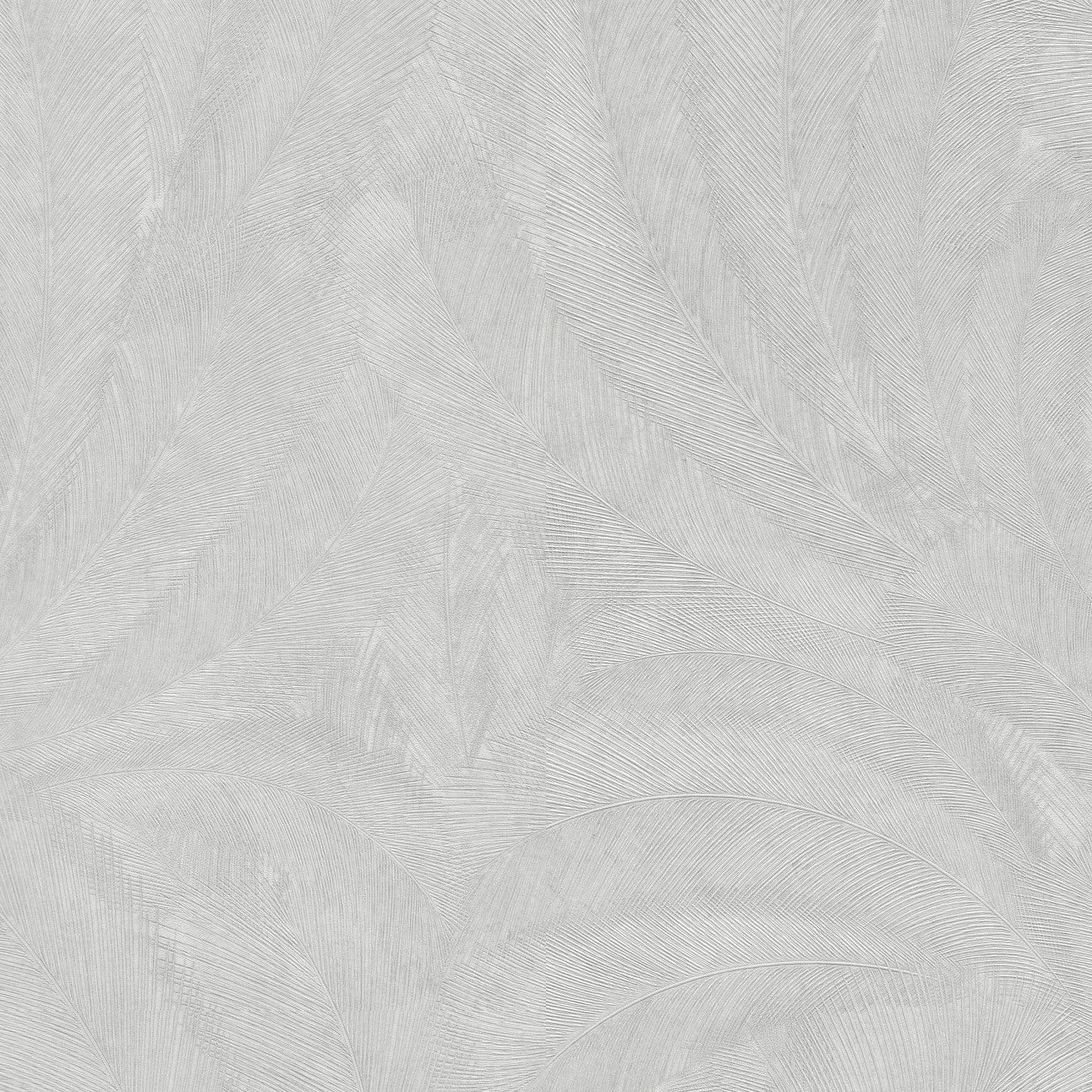 Tapetes ar elegantām un spīdīgām lapām gaiši pelēkā krāsā 3776117