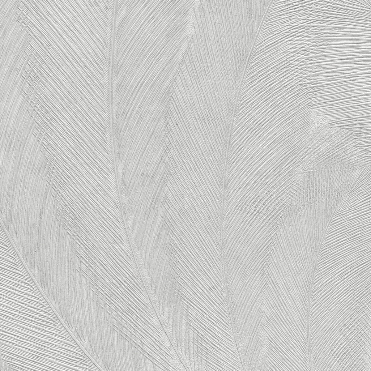 Tapetes ar elegantām un spīdīgām lapām gaiši pelēkā krāsā 3776117