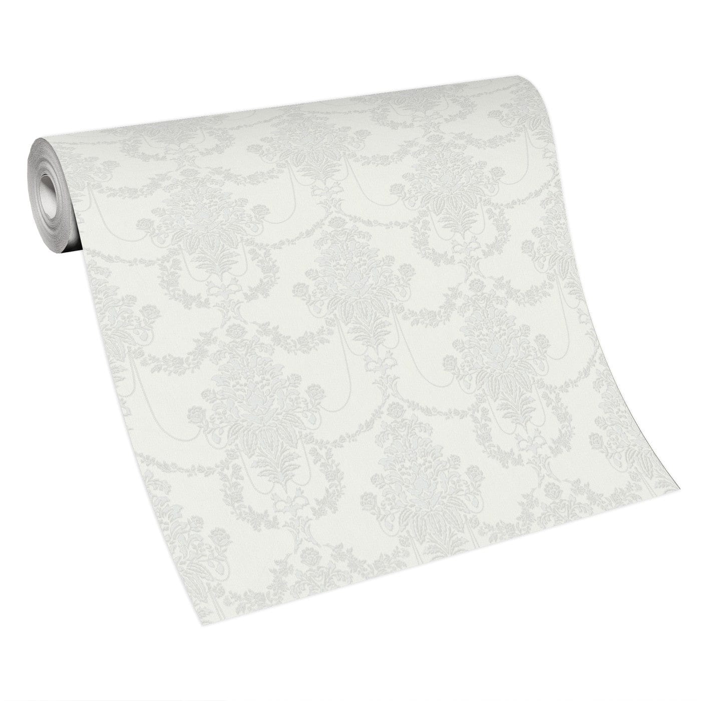 Elegantas gaiši pelēkas tapetes ar ziedu rakstu, ar spīdumu, 3731173, viesistabai - interjers 4