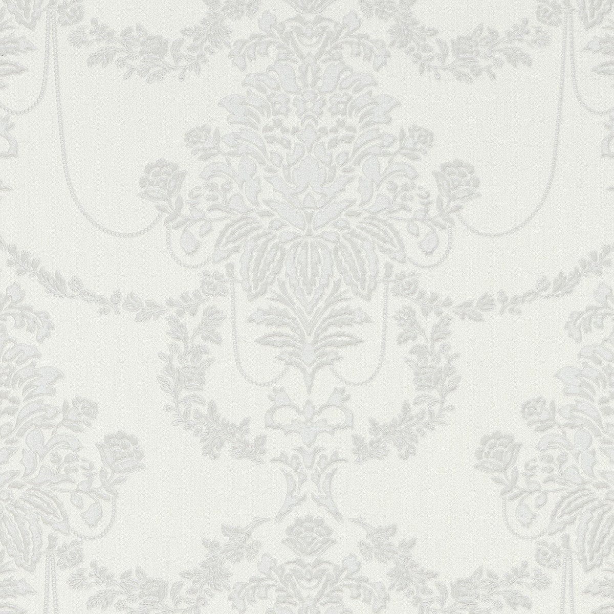 Elegantas gaiši pelēkas tapetes ar ziedu rakstu, ar spīdumu, 3731173, viesistabai - interjers 1