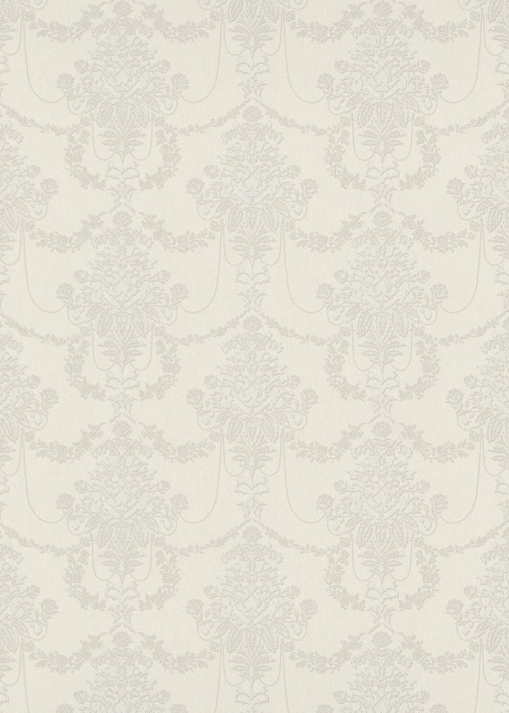 Krēmkrāsas tapetes ar ziedu dizainu un perlamutra mirdzumu, 3731152, viesistabai - interjers 4
