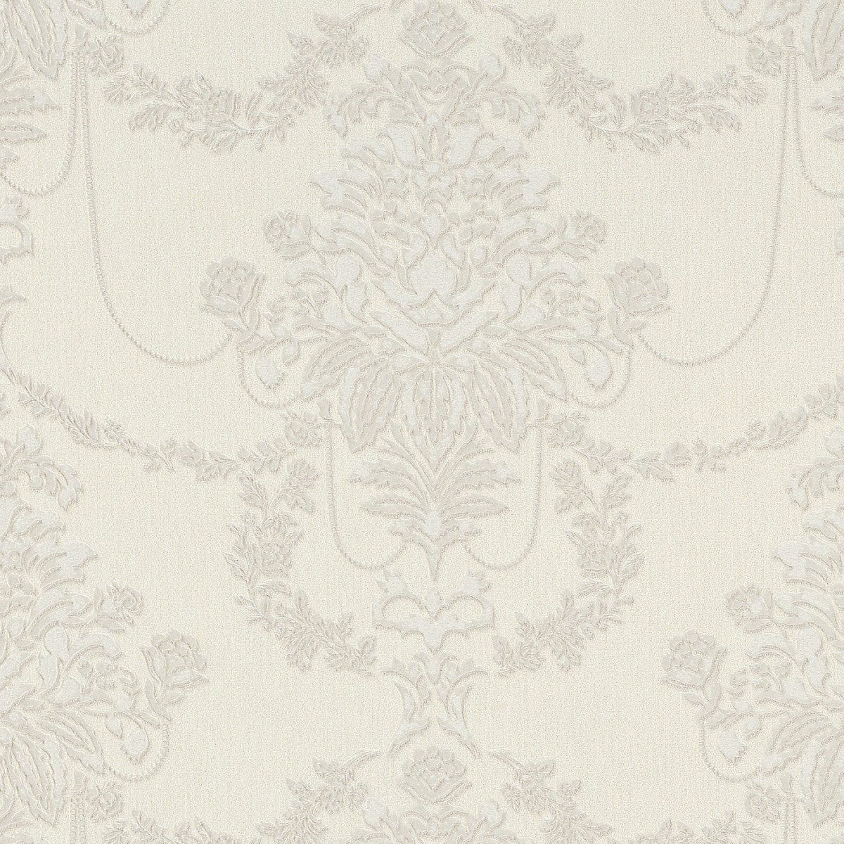 Krēmkrāsas tapetes ar ziedu dizainu un perlamutra mirdzumu, 3731152, viesistabai - interjers 1