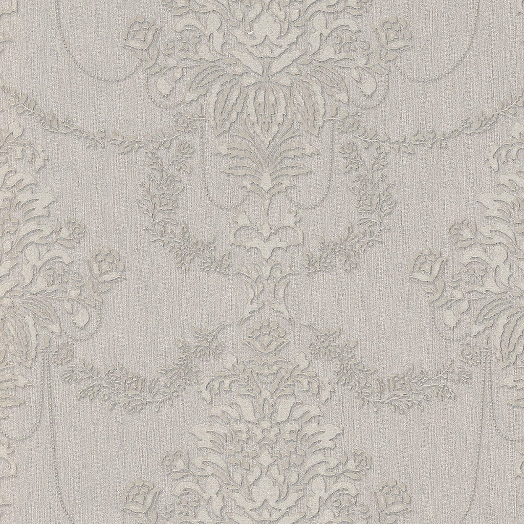Taupe krāsas tapetes ar smalku ziedu rakstu, perlamutra , 3731201, viesistabai - interjers 1