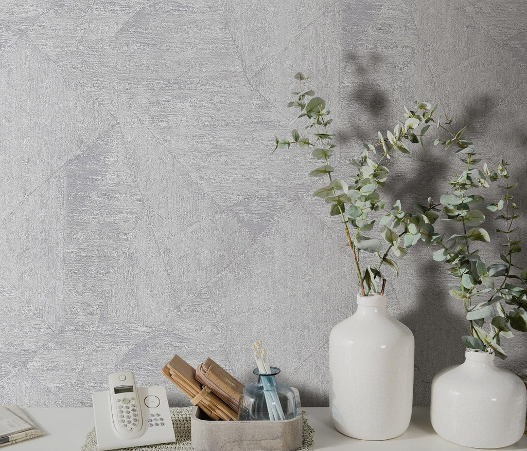 Pelēkas ģeometriskas tapetes modernai un minimālistiskai atmosfērai, 3737373, showroom 2