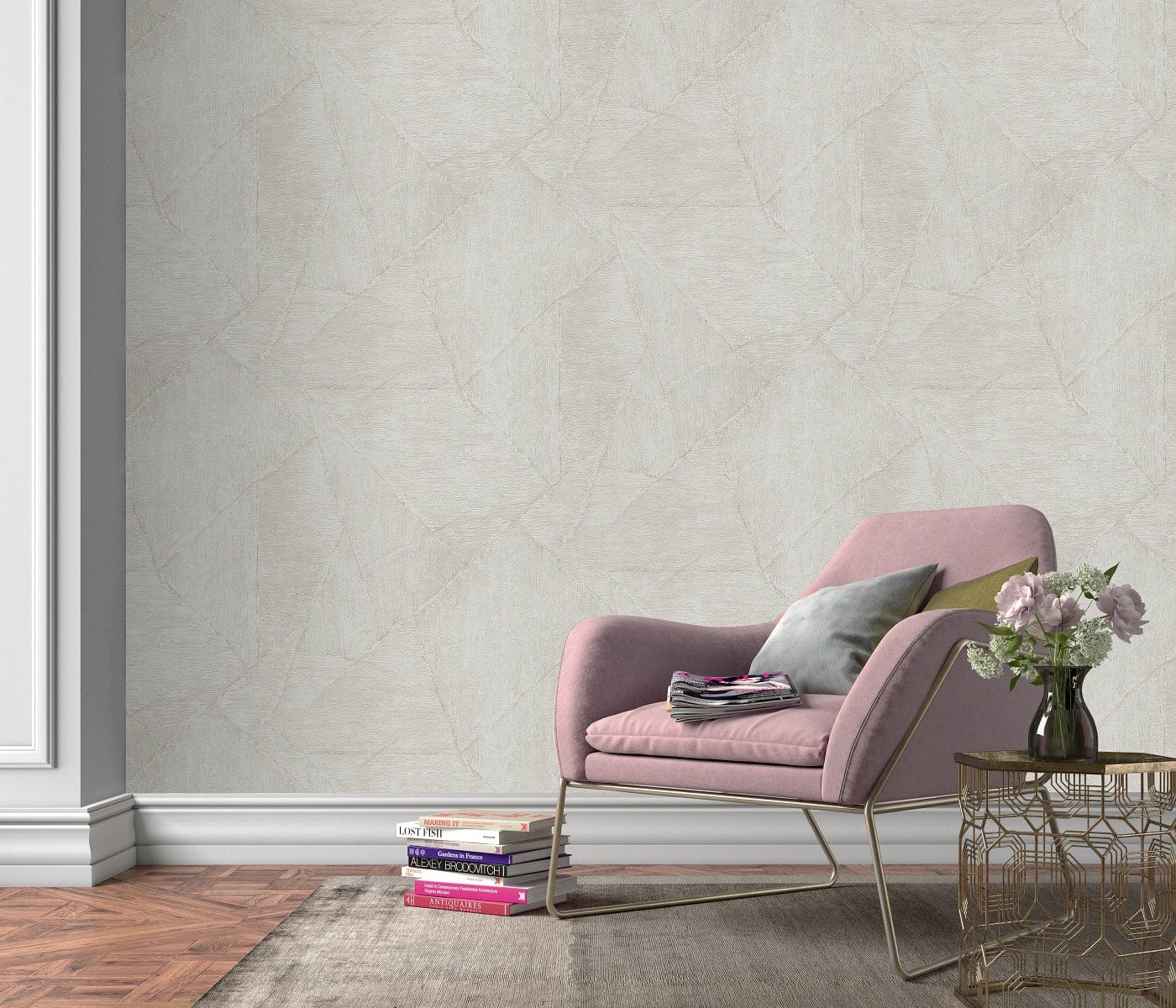 Silti pelēkas tapetes ar ģeometrisku dizainu mūsdienīgam interjeram, 3737336, showroom 4