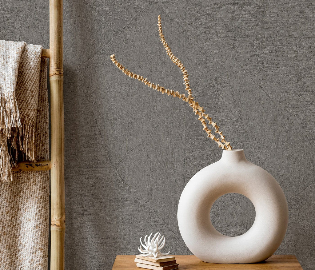 Stilīgas ģeometriskas tapetes tumši pelēkbrūnos toņos mūsdienīgam interjeram, 3737401, showroom 2