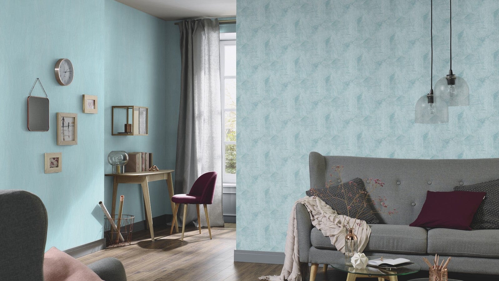 Tumši zilas ģeometriskas tapetes dramatiskam un stilīgam noformējumam, 3737356, showroom 6