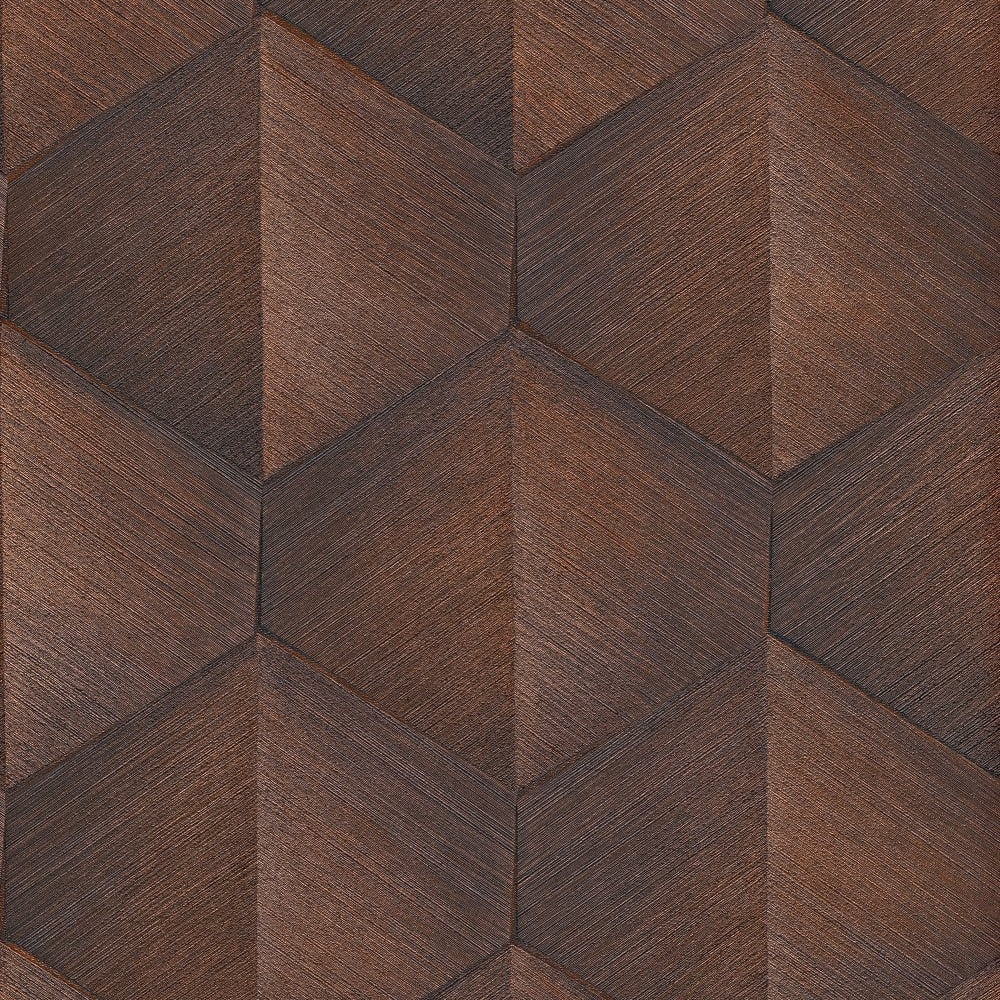 3D grafiskā dizaina tapetes bronzas un brūnā tonī, ideālas elegantam interjeram, 3751370, skats interjerā 1