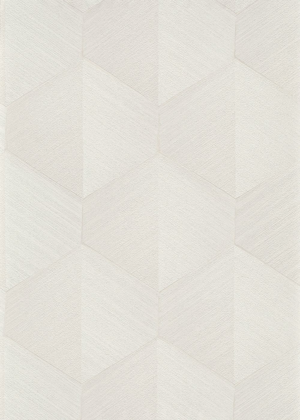 Modernas tapetes ar izteiksmīgu 3D grafisko dizainu krēmkrāsas tonī, skats interjerā 1