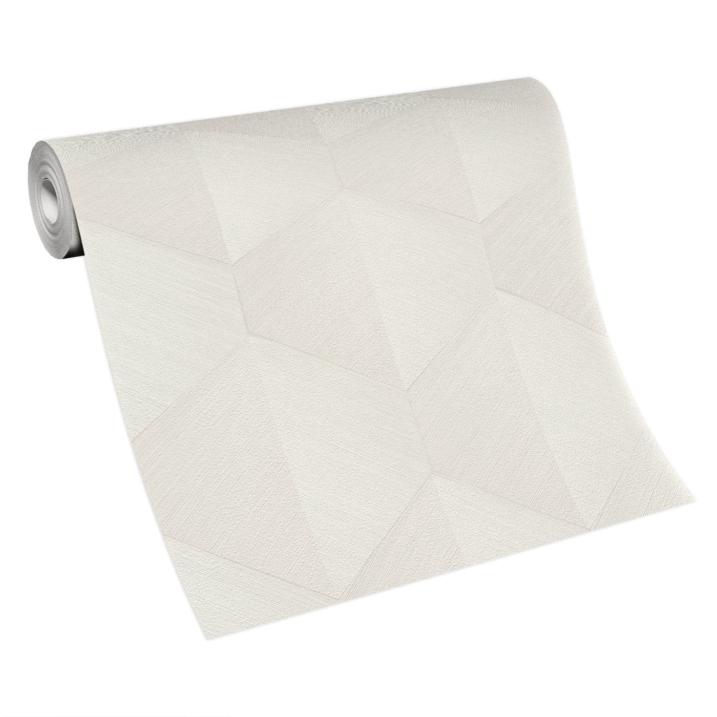 Modernas tapetes ar izteiksmīgu 3D grafisko dizainu krēmkrāsas tonī, skats interjerā 5