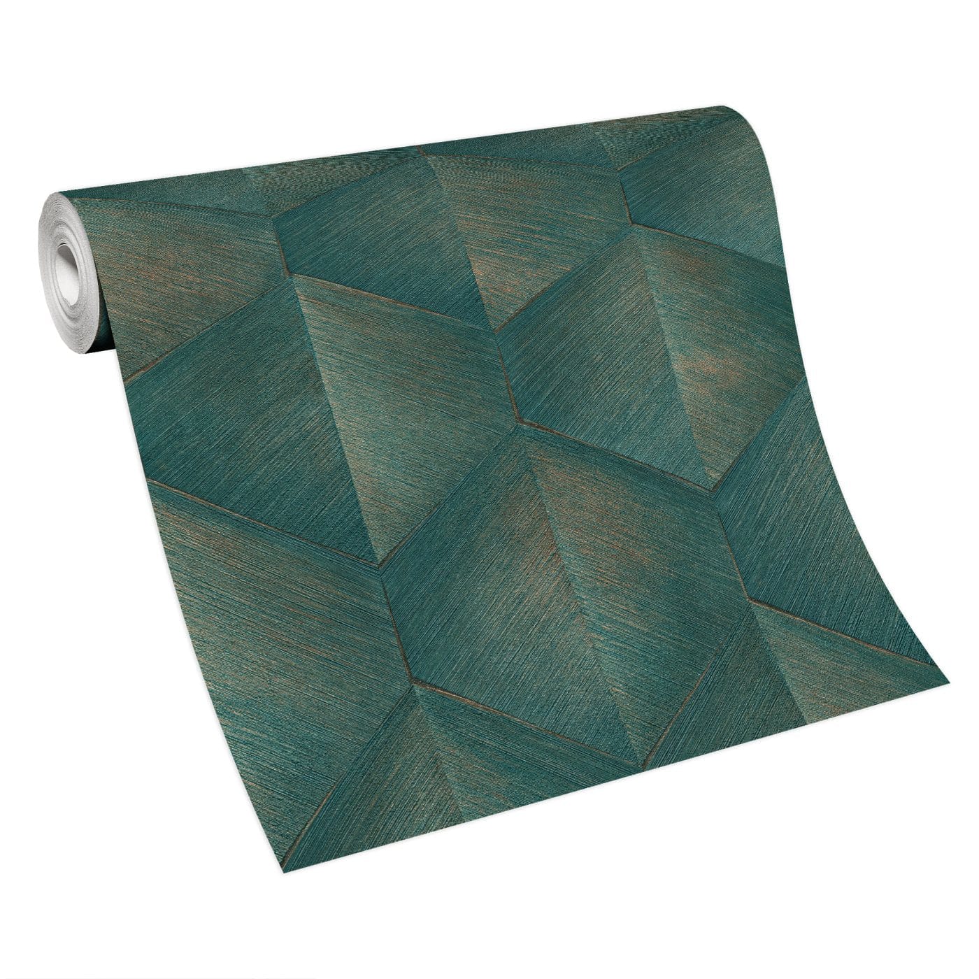 Tumši zaļas 3D tapetes ar grafisko rakstu unikālai sienu apdarei, 3751333, skats interjerā 4