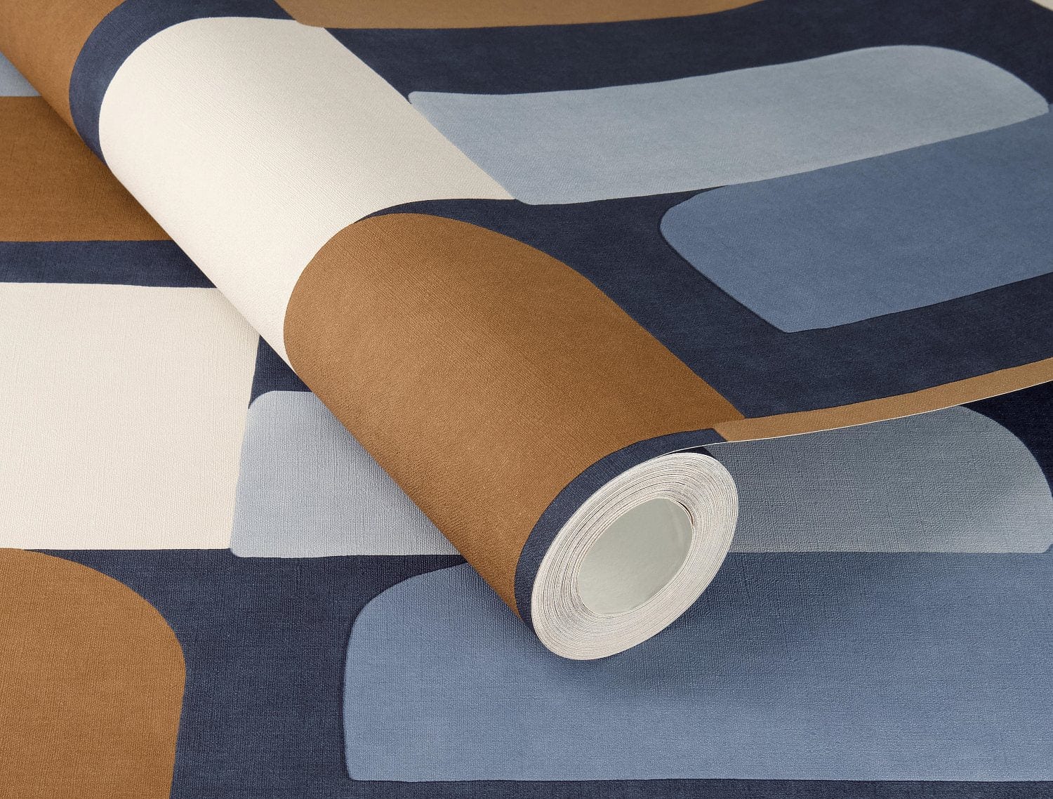 Grafiskā raksta tapetes, zilā un oranžā krāsā, RASCH, 330519, Paraiso