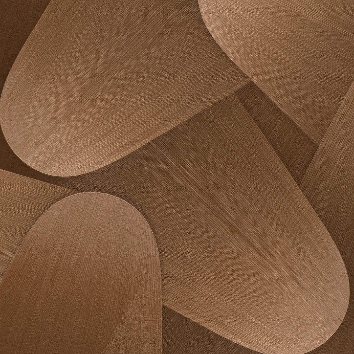 Modernas tapetes ar izliektām 3D formām vara krāsā 3763654