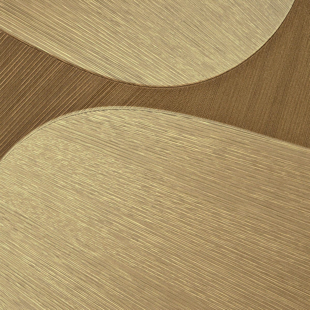 Modernas tapetes ar izliektām 3D formām zelta krāsā 3763632