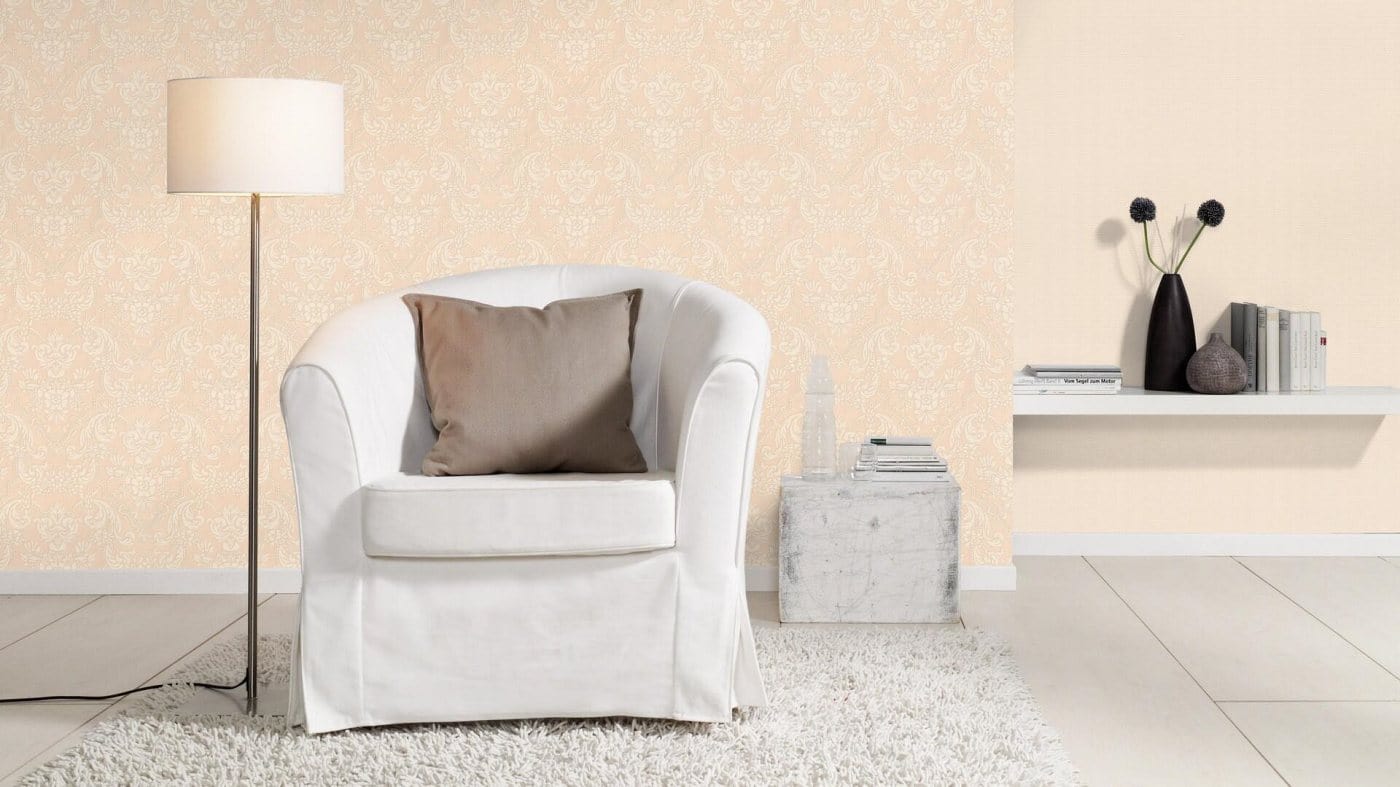 Tapetes ar izšūta ornamenta efektu, maigi rozā krāsā, RASCH, 570243, Trianon XIII