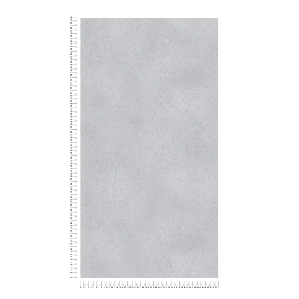 Klasiska stila tapetes ar ornamentu un sudraba spīdumiem pelēkā tonī - viesistabas interjerā