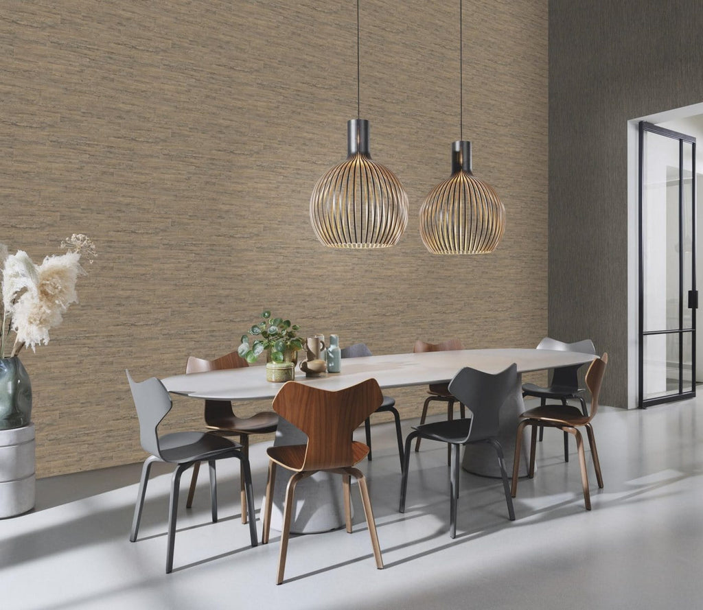 Koka dēlīšu tekstūras tapetes, stilīgā brūnā krāsā, RASCH, 537031, Curiosity