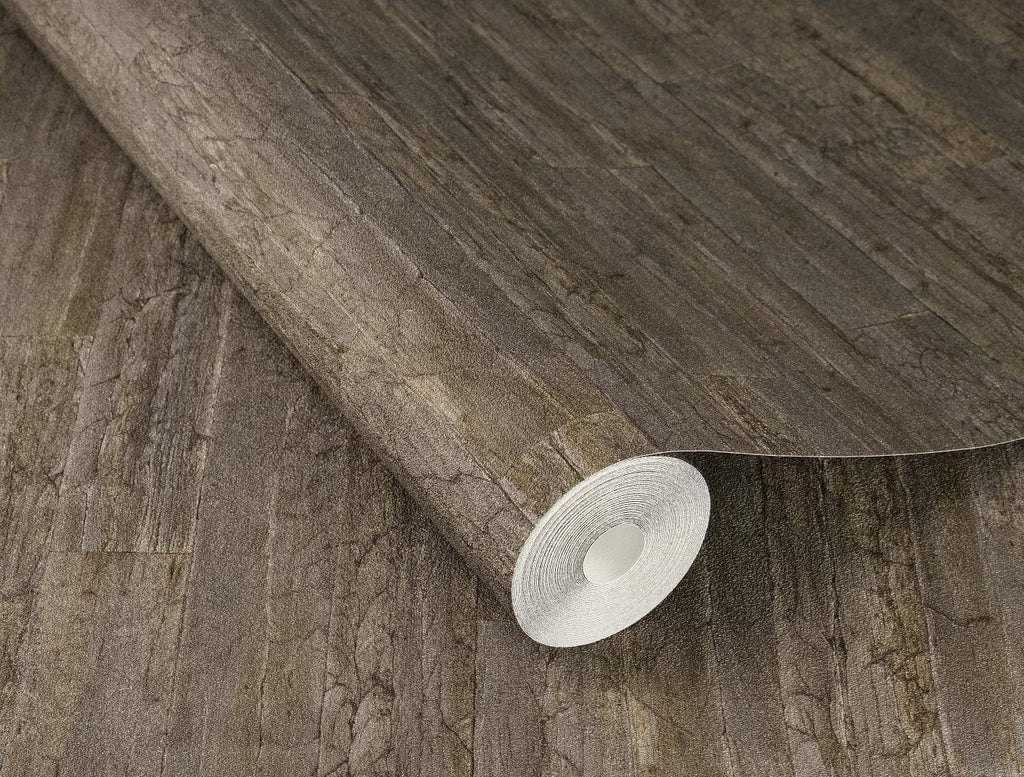 Koka dēlīšu tekstūras tapetes, tumši brūnā krāsā, RASCH, 537055, Curiosity