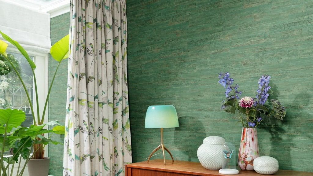 Koka dēlīšu tekstūras tapetes, zaļā krāsā, RASCH, 537048, Curiosity