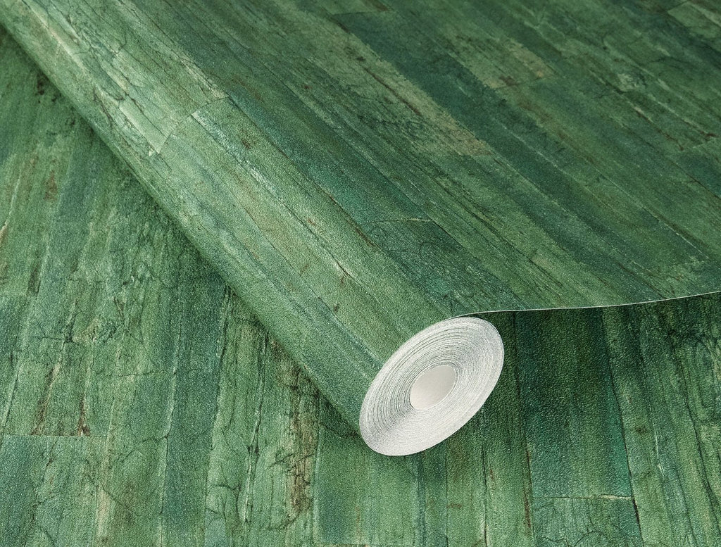 Koka dēlīšu tekstūras tapetes, zaļā krāsā, RASCH, 537048, Curiosity