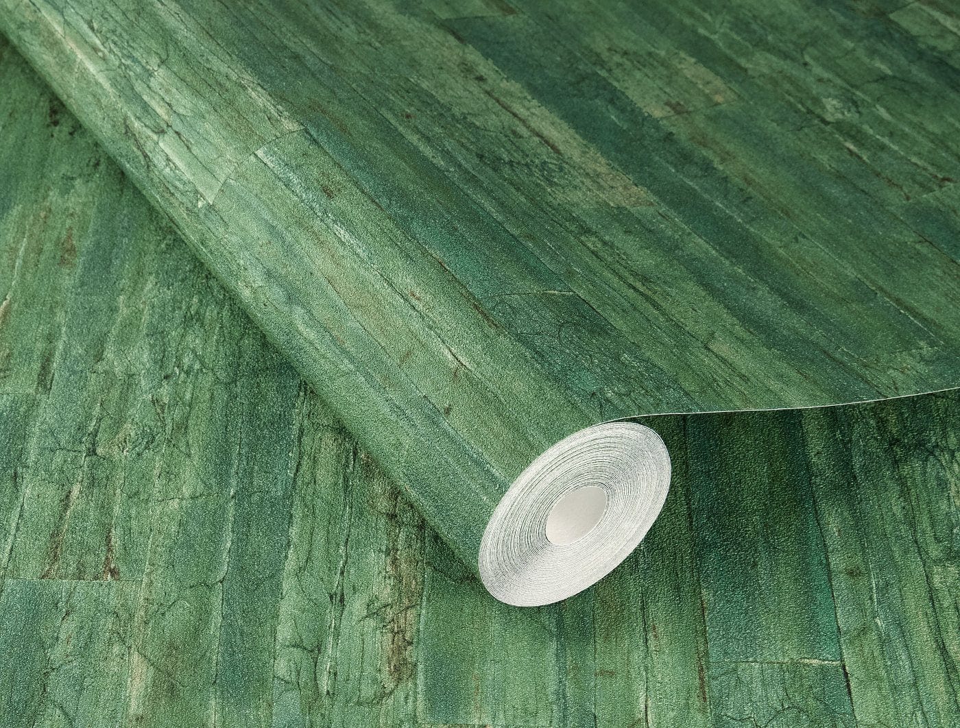 Koka dēlīšu tekstūras tapetes, zaļā krāsā, RASCH, 537048, Curiosity