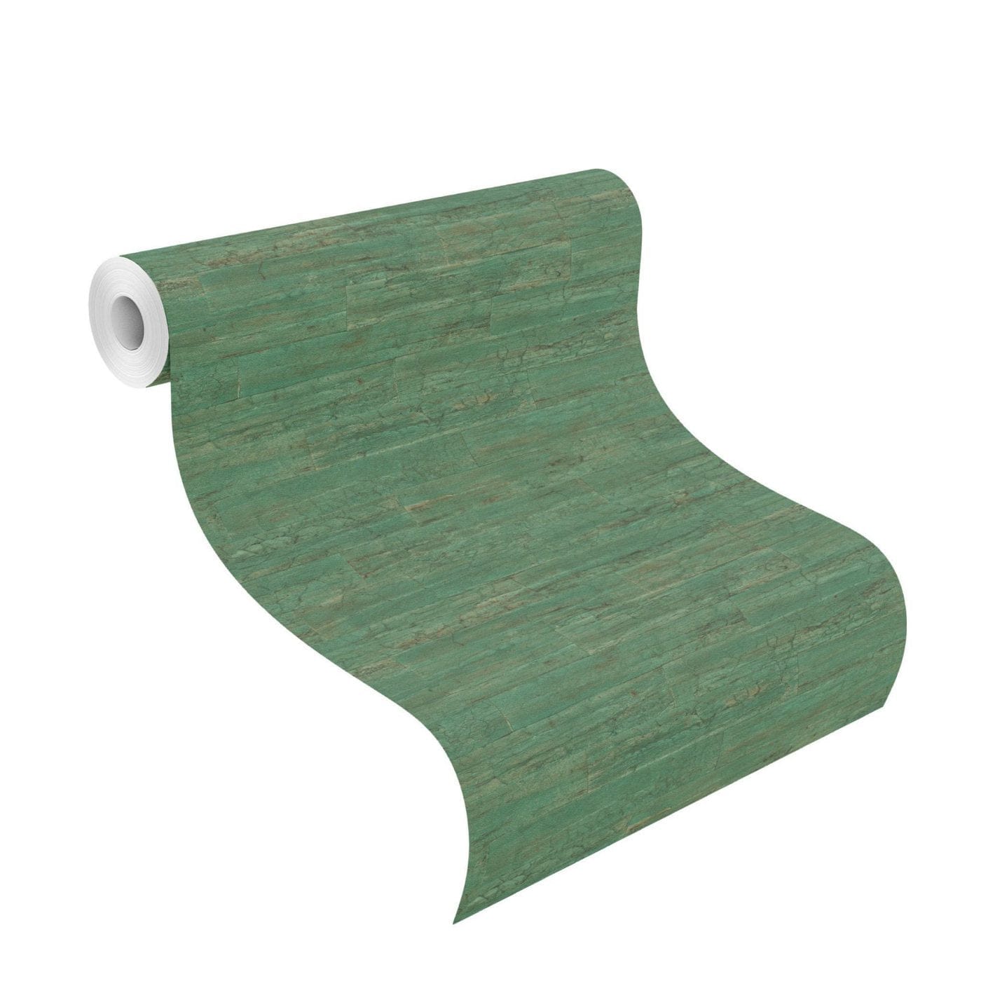 Koka dēlīšu tekstūras tapetes, zaļā krāsā, RASCH, 537048, Curiosity