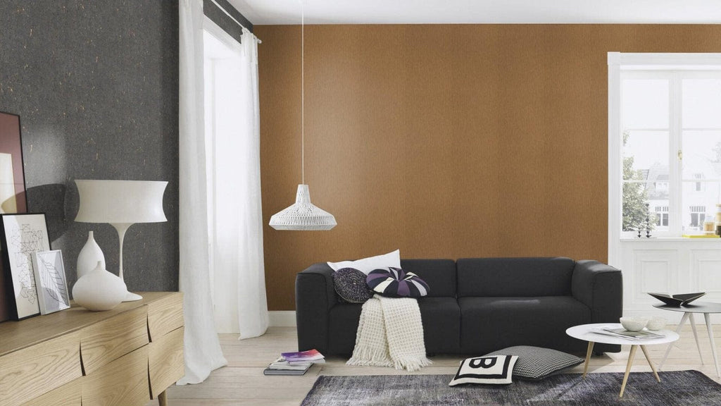 Tapetes ar korķa efektu, melnā krāsā ar izteiktu patinu, RASCH, 538359, Curiosity