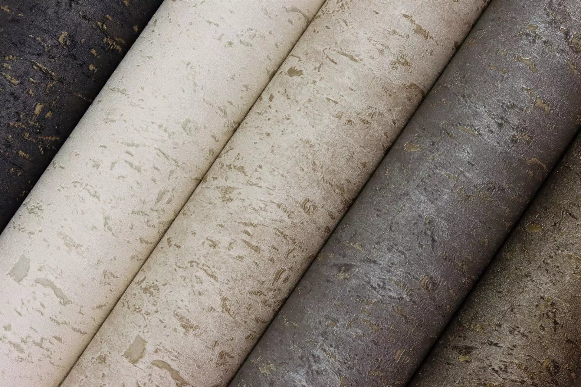 Tapetes ar korķa efektu, pelēkā krāsā ar zelta patinu, RASCH, 538335, Curiosity