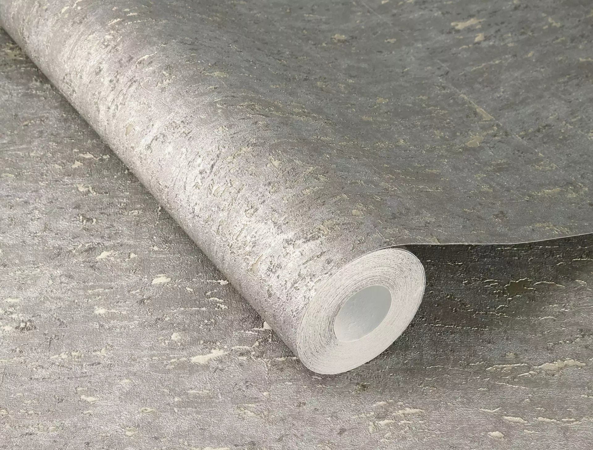 Tapetes ar korķa efektu, pelēkā krāsā ar zelta patinu, RASCH, 538335, Curiosity