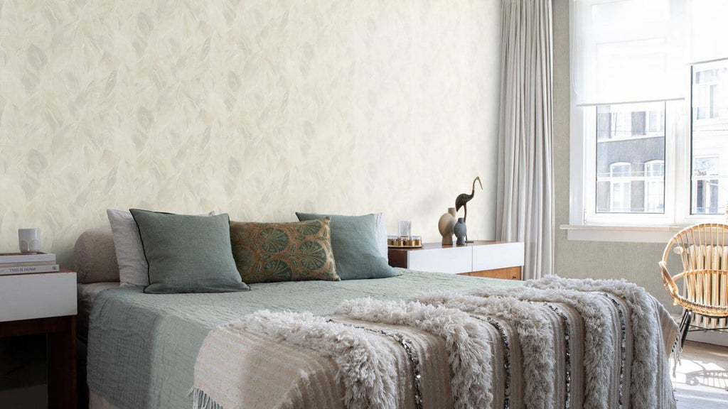 Tapetes ar lapu rakstu uz teksturētas virsmas, siltos toņos, RASCH, 537338, Curiosity