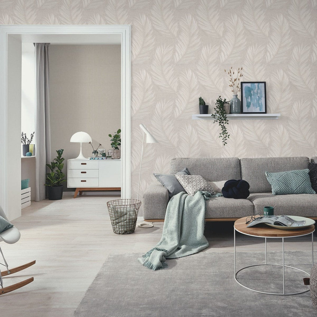 Erismann tapetes ar lielām lapām taupe krāsā 4005765