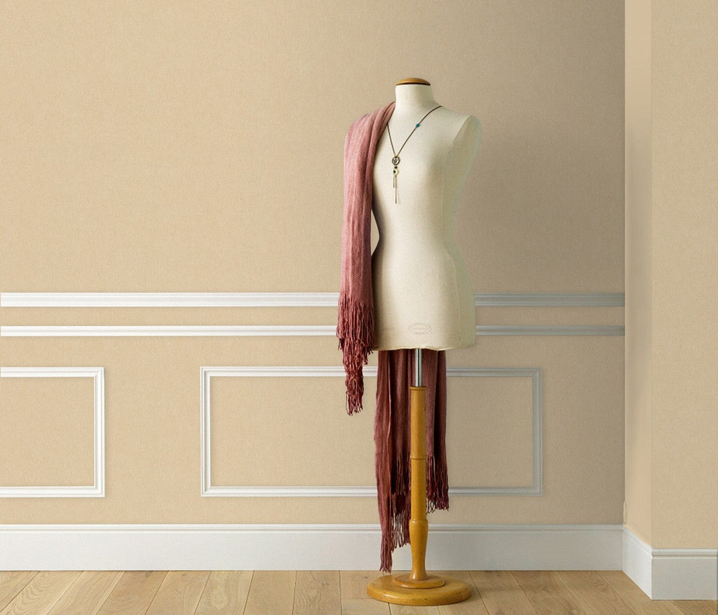 Elegantas tapetes bēšā krāsā ar smalku mirdzumu, 3730042, viesistabai - interjers 4