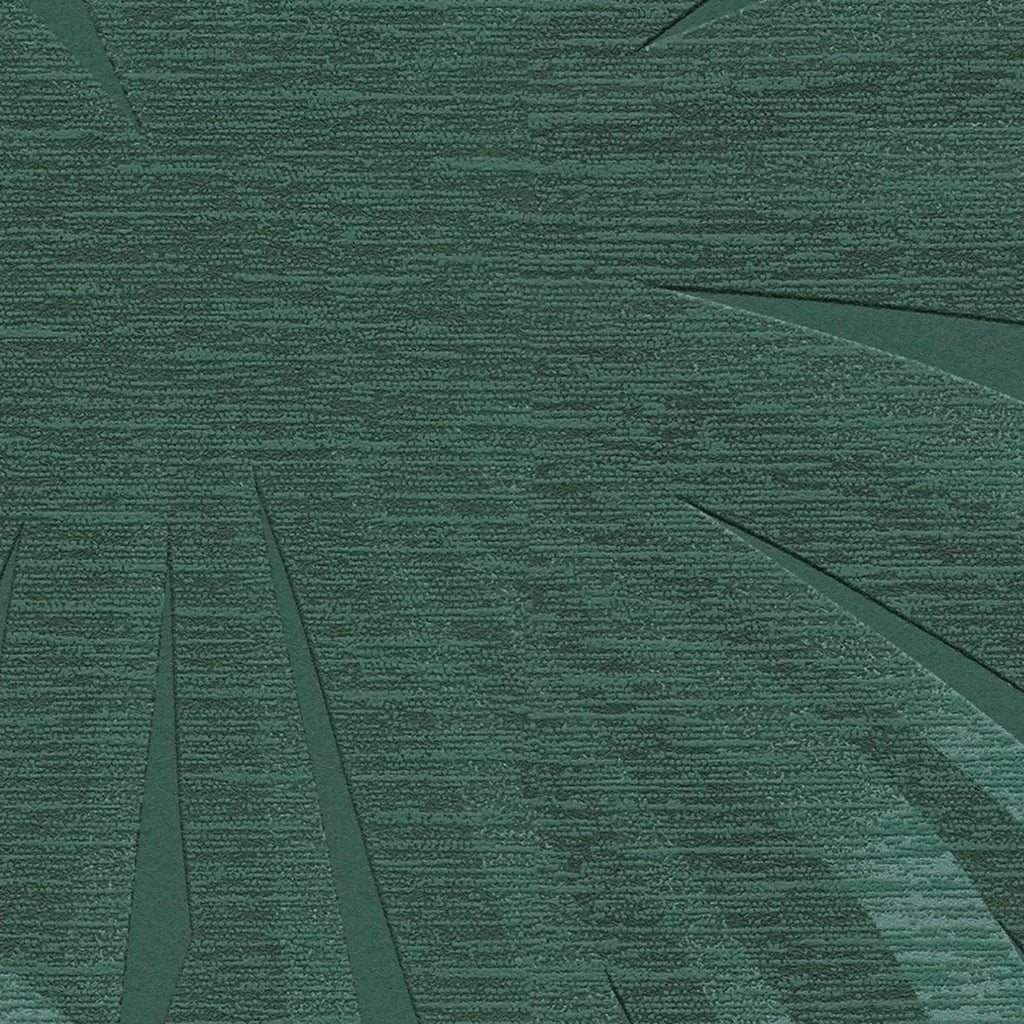 Zaļas tapetes ar palmu rakstu dabas iedvesmotam interjeram un mieram