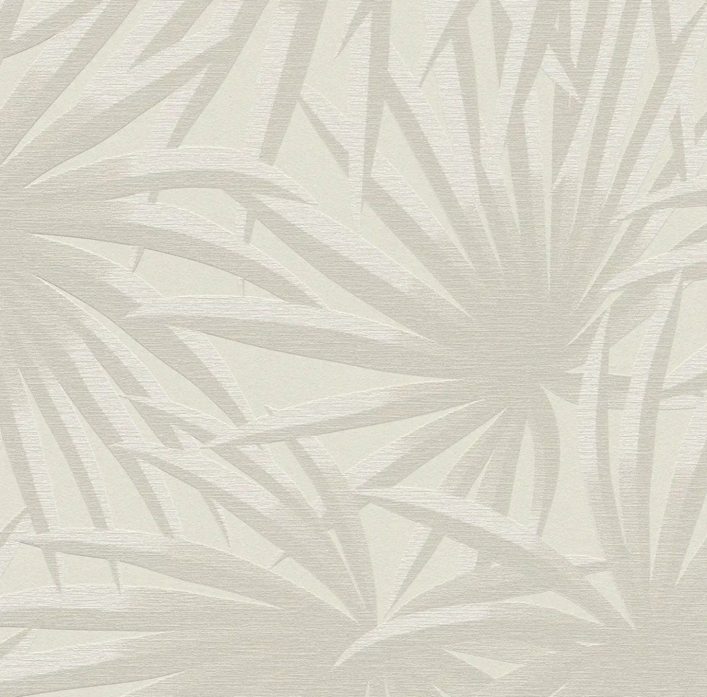 Taupe toņa tapetes ar tropisku dizainu dabiskai un mierīgai atmosfērai