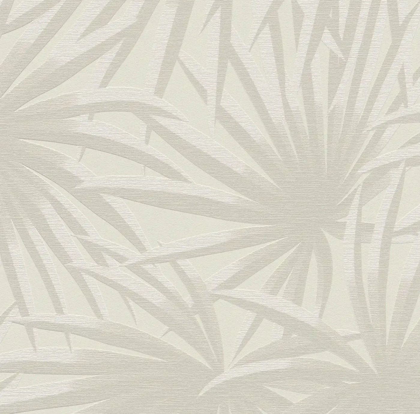 Taupe toņa tapetes ar tropisku dizainu dabiskai un mierīgai atmosfērai