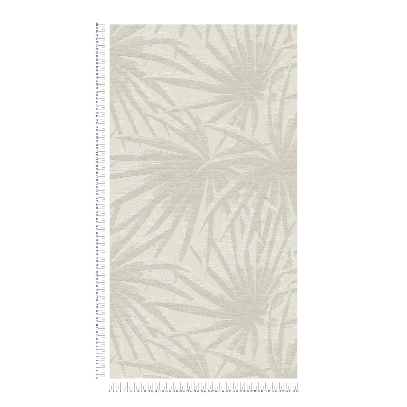 Taupe toņa tapetes ar tropisku dizainu dabiskai un mierīgai atmosfērai